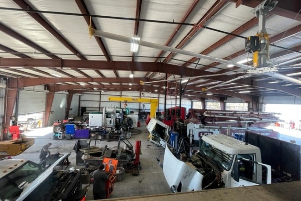 Trucking Operational Costs In Alexandria LA At Consolidated Truck. Trucks in auto shop.